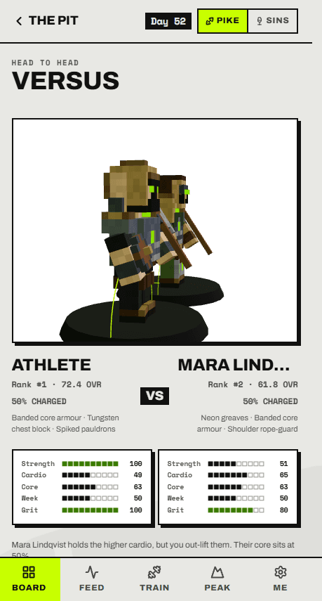 Head-to-head: two gladiators on one stage